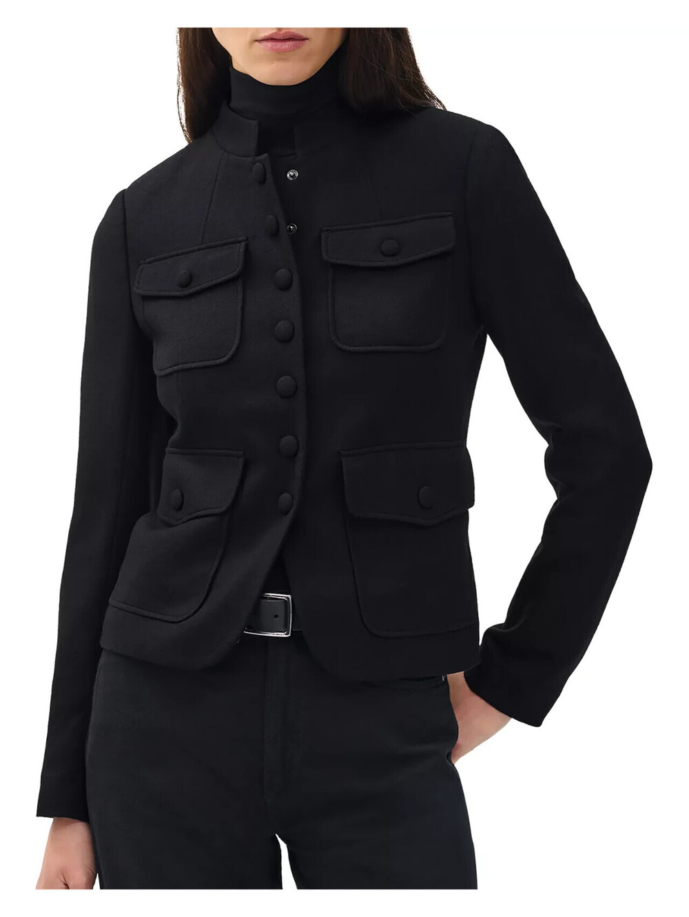 NEW, Rag & Bone Mercer Wool Single-Breasted Blazer in Black Sz 4 #S7728